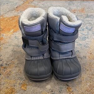 Cat & Jack Kids' lavender and Gray Snow Boots (size 8)